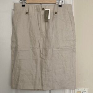 NWT! J. Crew Women's Cream linen Pencil Skirt Sz 12